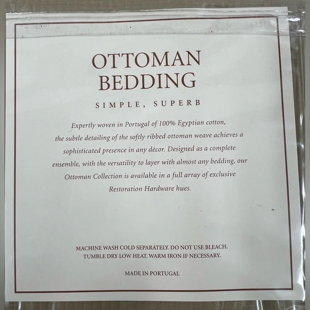 Restoration Hardware Ottoman Bedding Pillow Sham